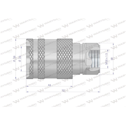 Szybkozłącze hydrauliczne gniazdo M18x1.5 gwint wewnętrzny EURO PUSH-PULL (ISO 7241-A) Waryński-347877389