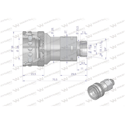 Szybkozłącze hydrauliczne gniazdo M18x1.5 gwint zewnętrzny EURO (9100818G) (ISO 7241-A) Waryński-347446898