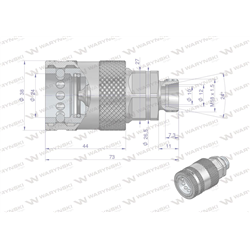 Szybkozłącze hydrauliczne gniazdo M18x1.5 gwint zewnętrzny EURO PUSH-PULL (9100818G) (ISO 7241-A) Waryński (opakowanie 50szt)-34
