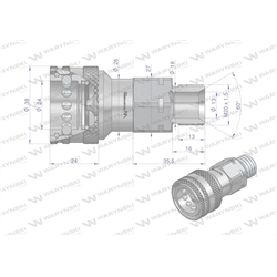 Szybkozłącze hydrauliczne gniazdo M20x1.5 gwint zewnętrzny EURO (ISO 7241-A) Waryński-347456932