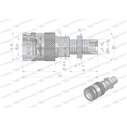 Szybkozłącze hydrauliczne gniazdo long M20x1.5 gwint zewnętrzny EURO PUSH-PULL (ISO 7241-A) Waryński-347885237