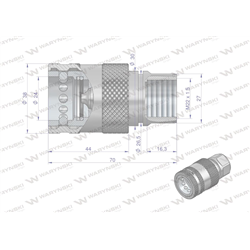 Szybkozłącze hydrauliczne gniazdo M22x1.5 gwint wewnętrzny EURO PUSH-PULL (ISO 7241-A) Waryński-347877392