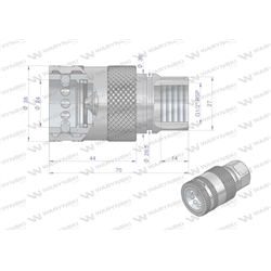 Szybkozłącze hydrauliczne gniazdo z eliminatorem ciśnienia G1/2"BSP gwint wew. EURO PUSH-PULL (ISO 7241-A) Waryński-347882097