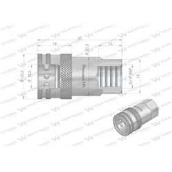 Szybkozłącze hydrauliczne gniazdo G1/4"BSP gwint wewnętrzny ISO 7241-A Waryński-347875270