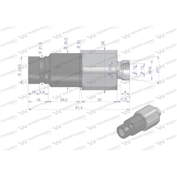 Szybkozłącze hydrauliczne suchoodcinające wtyczka M18x1.5 12L gwint zewnętrzny ISO16028 Waryński-347882027