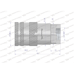 Szybkozłącze hydrauliczne suchoodcinające gniazdo G1/2"BSP gwint wewnętrzny ISO16028 Waryński-347446980