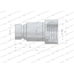 Szybkozłącze hydrauliczne suchoodcinające (rozmiar 1/2) wtyczka G3/4"BSP gwint wewnętrzny ISO16028 Waryński-347450633