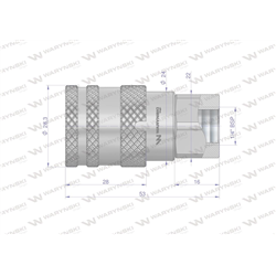 Szybkozłącze hydrauliczne suchoodcinające gniazdo G1/4"BSP gwint wewnętrzny ISO16028 Waryński-347446971