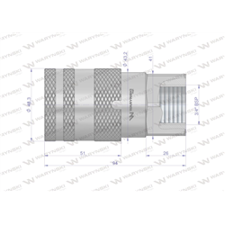 Szybkozłącze hydrauliczne suchoodcinające gniazdo G3/4"BSP gwint wewnętrzny ISO16028 Waryński-347446984