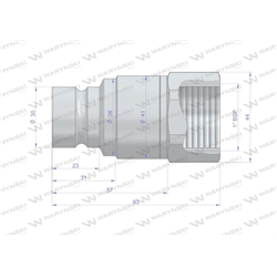Szybkozłącze hydrauliczne suchoodcinające (rozmiar 3/4) wtyczka G1"BSP gwint wewnętrzny ISO16028 Waryński-347878967