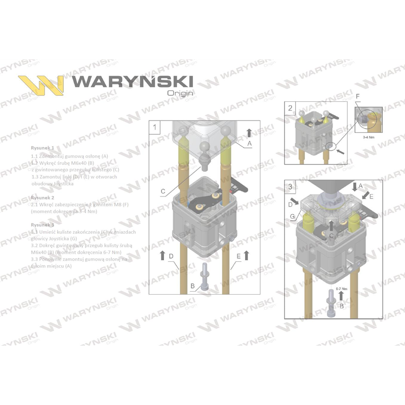 Joystick pod linki zakończone kulką z 2 przełącznikami (z 2 przyciskami na kulkę. IP-6022) Waryński-347459130