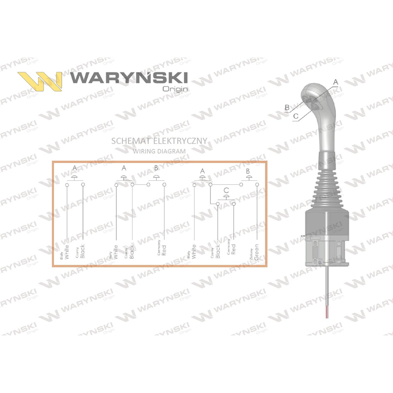 Joystick pod linki zakończone kulką z 2 przełącznikami (z 2 przyciskami na kulkę. IP-6022) Waryński-347887444