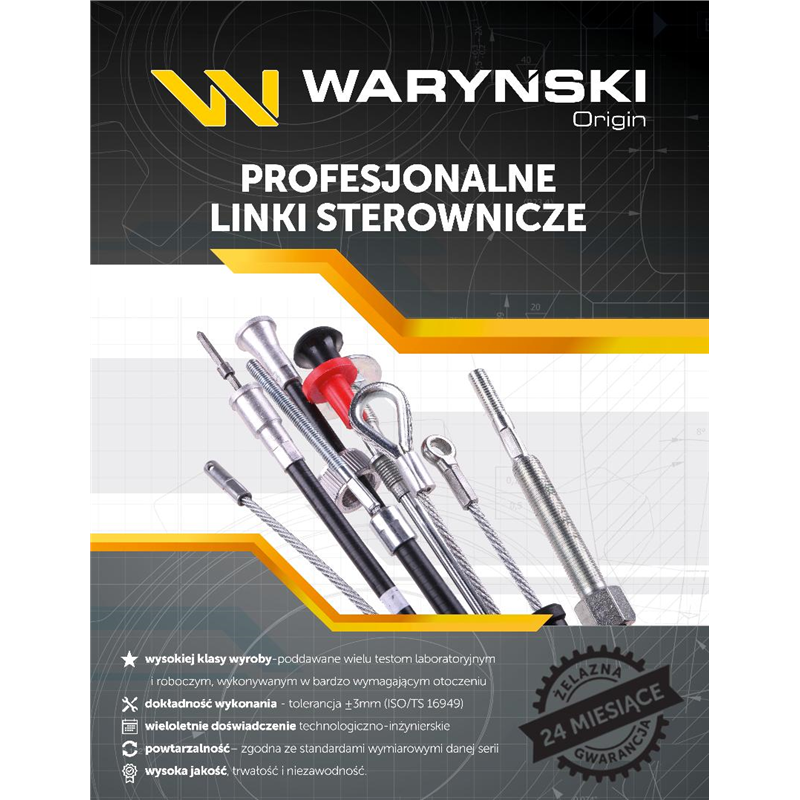 Linka - Cięgno L-645mm 57112730 ZETOR Waryński-347885393