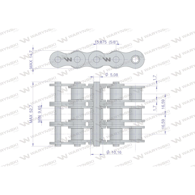 Łańcuch rolkowy 10B-3 (R3 5/8) 5 m Waryński-347885992