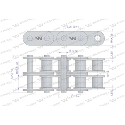 Łańcuch rolkowy prosta płytka 12B-2 (R2 3/4) 5 m Waryński-347885988