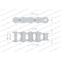 Łańcuch rolkowy 16B-1 (R1 1) Waryński ( sprzedawane po 10m )-347453621