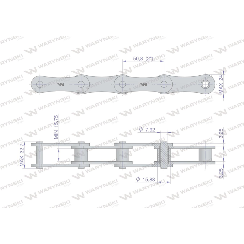 Łańcuch rolkowy 216A 2080 (R1 2) 5 m Waryński-347886031
