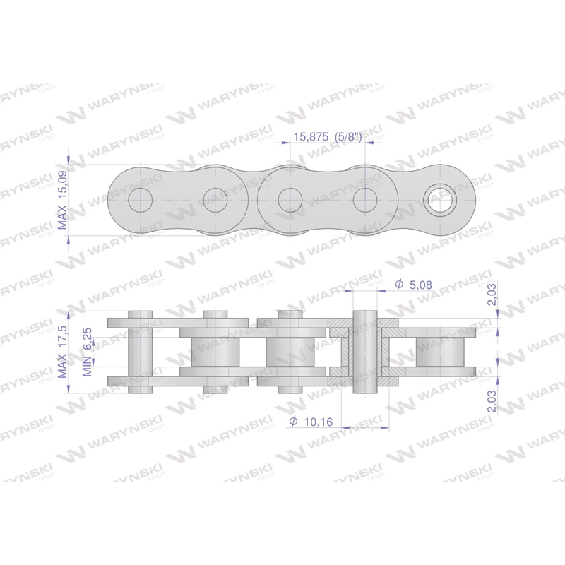 Łańcuch rolkowy 520-1 (R1 5/8) 5m Waryński-347887009