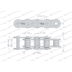 Łańcuch rolkowy z oringiem ANSI A 80 (R1 1) 5m Waryński-347885875