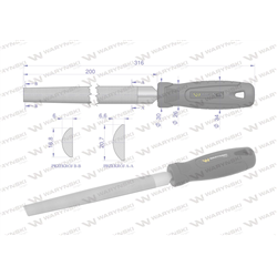 Pilnik półokrągły 200 mm Waryński-347457159