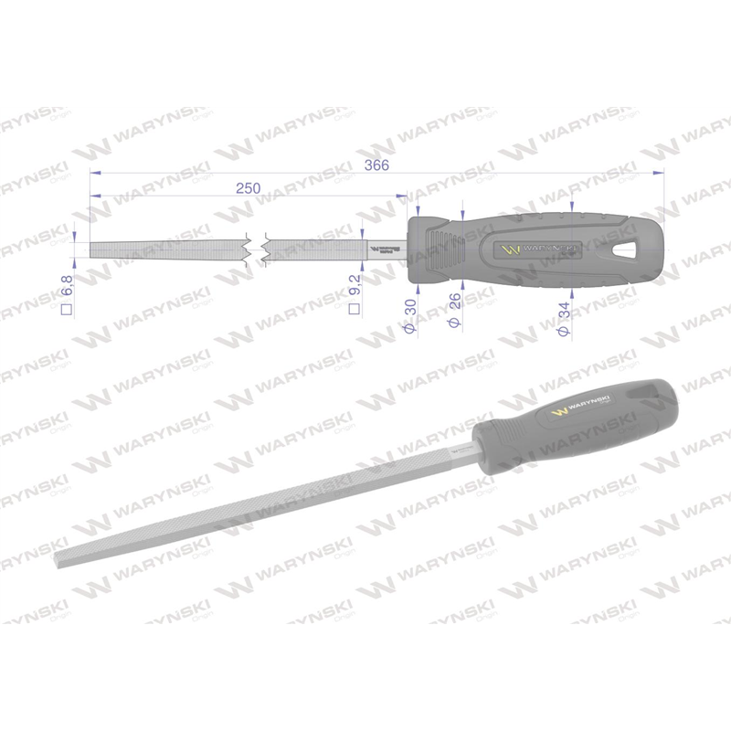 Pilnik kwadratowy 250 mm Waryński-347885577
