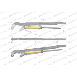Szczypce nastawne szwedzkie do rur szczęki typ S o rozstawie max 103mm długość 652mm Waryński-347893186