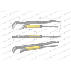 Szczypce nastawne szwedzkie do rur szczęki typ 45° o rozstawie max 40mm długość 330mm  Waryński-347464896