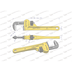 Klucz do rur typ amerykański  8" wzmocniony szczęki CrMo max średnica 30 mm Waryński-347892802