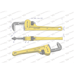 Klucz do rur typ amerykański 12" wzmocniony szczęki CrMo max średnica 55 mm Waryński-347464509