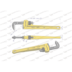 Klucz do rur typ amerykański 18" wzmocniony szczęki CrMo max średnica 73 mm Waryński-347892814