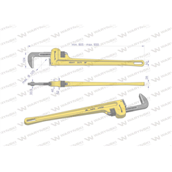 Klucz do rur typ amerykański 36" wzmocniony szczęki CrMo max średnica 125 mm Waryński-347464521