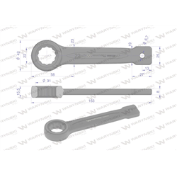 Klucz oczkowy do pobijania 22 mm Waryński-347455015