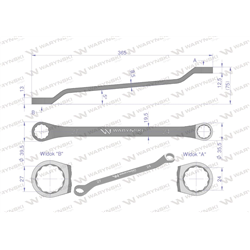 Klucz oczkowy odsadzony 24 x 27 mm. CrV standard ASME B107.9 Waryński-347455620