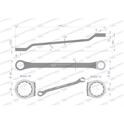 Klucz oczkowy odsadzony 30 x 32 mm. CrV  standard ASME B107.9 Waryński-347883939
