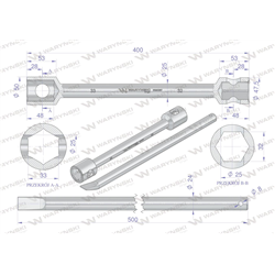 Klucz do kół , 395 mm długości rozmiar 32X33 mm z łyżką, do prac montażowych i demontażowych w mechanice , Waryński-347908463