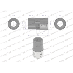 Nasadka sześciokątna 1/2". 14 mm. CrV50BV30. DIN 3124. Waryński-347882494