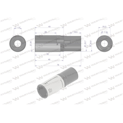 Nasadka sześciokątna 1/2". 20 mm. długa. CrV50BV30. DIN 3124. Waryński-347882650