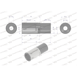 Nasadka sześciokątna 1/2". 22 mm. długa. CrV50BV30. DIN 3124. Waryński-347882659