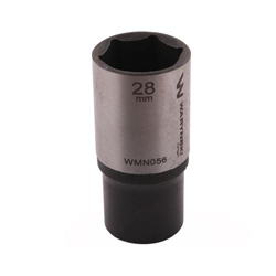Nasadka sześciokątna 1/2". 28 mm. długa. CrV50BV30. DIN 3124. Waryński-347882701