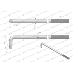 Uchwyt 3/4 wzmocniony typu L 600mm Waryński-347475524