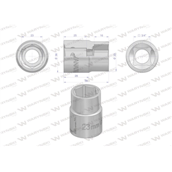 Nasadka sześciokątna 3/4". 23 mm. CrV50BV30. DIN 3124. Waryński-347883953