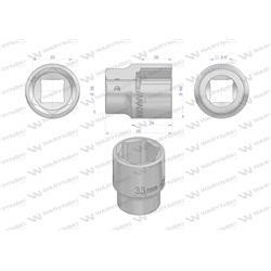 Nasadka sześciokątna 3/4". 33 mm. CrV50BV30. DIN 3124. Waryński-347886872