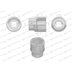Nasadka sześciokątna 3/4". 41 mm. CrV50BV30. DIN 3124. Waryński-347886862