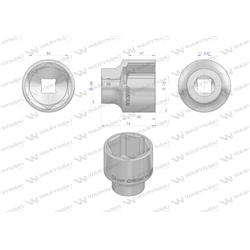 Nasadka sześciokątna 3/4". 54 mm. CrV50BV30. DIN 3124. Waryński-347458547