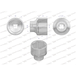 Nasadka sześciokątna 3/4". 58 mm. CrV50BV30. DIN 3124. Waryński-347886860