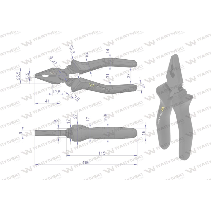 Szczypce uniwersalne 160 mm Waryński-347882330