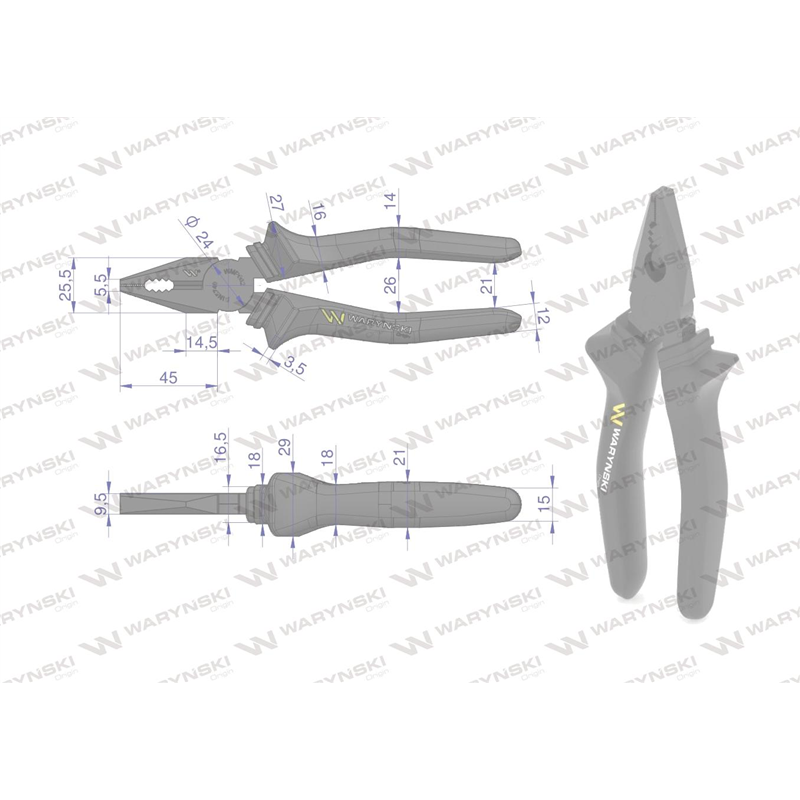 Szczypce uniwersalne 180 mm Waryński-347454028