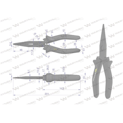Szczypce wydłużone proste 200 mm Waryński-347882342