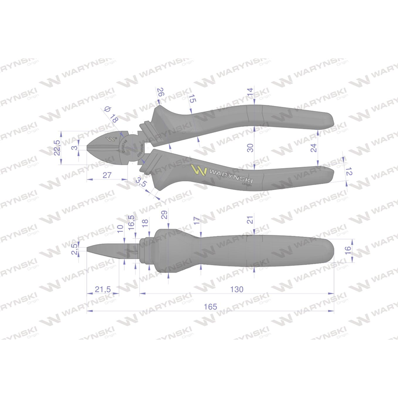 Szczypce boczne 160 mm Waryński-347882345