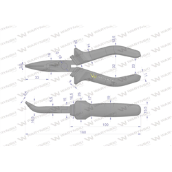 Szczypce wydłużone wygięte 160 mm Waryński-347454046